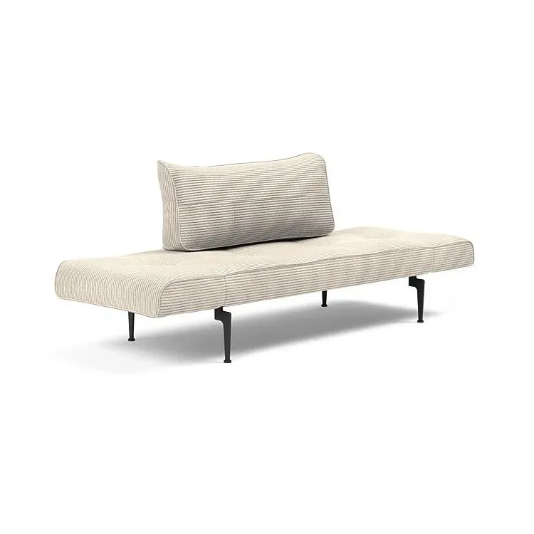 Illustration numéro 2 du produit Canape convertible lit  200x70 cm ZEAL LASER  piétement métallique tissu Corduroy Ivory