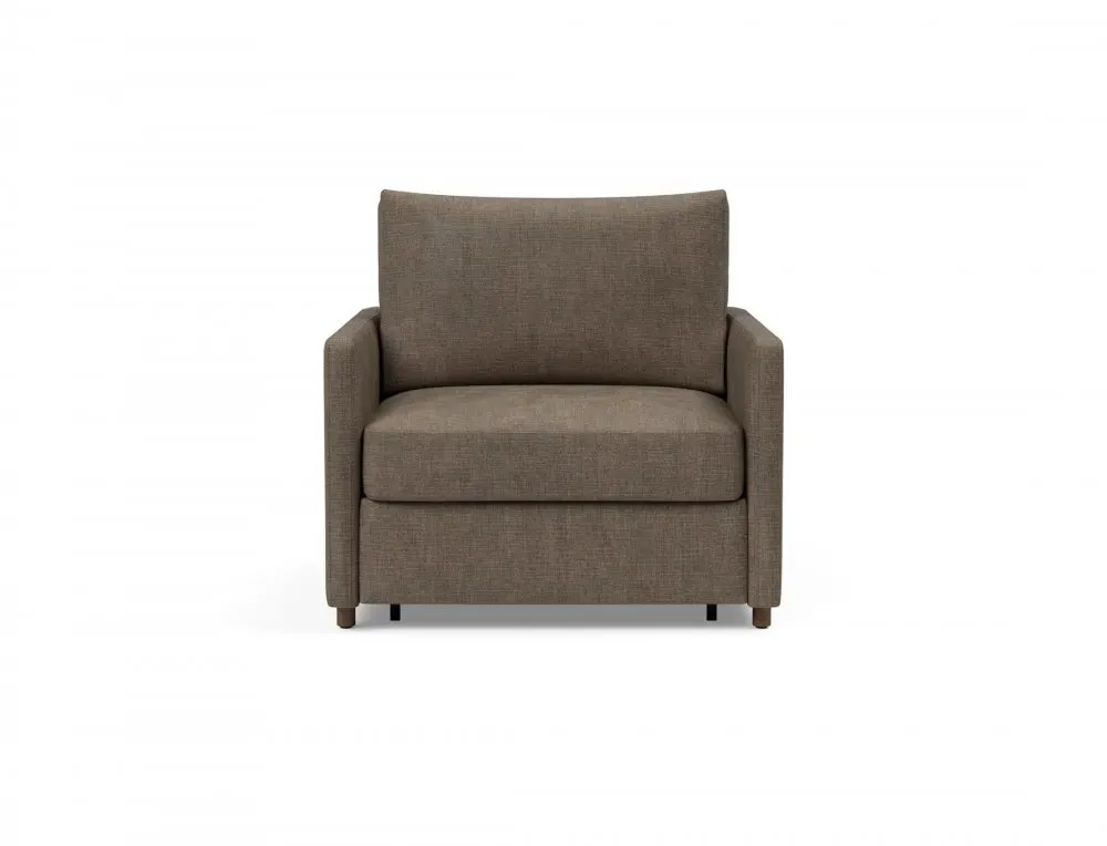 Illustration numéro 2 du produit INNOVATION LIVING  Fauteuil NEAH SLIM convertible 80x195 tissu Esina Cedar Brown