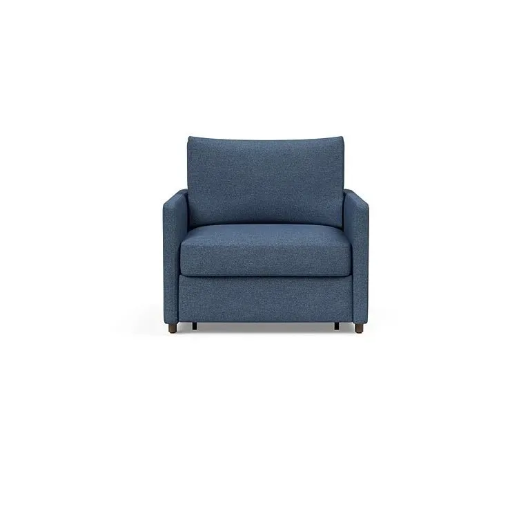 Illustration numéro 2 du produit INNOVATION LIVING  Fauteuil NEAH SLIM convertible 80x195 tissu Weda Blue