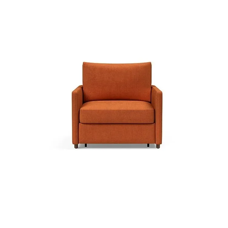 Illustration numéro 2 du produit INNOVATION LIVING  Fauteuil NEAH SLIM convertible 80x195 tissu Esina Rust Orange