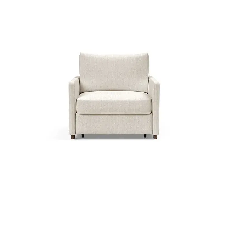 Illustration numéro 2 du produit INNOVATION LIVING  Fauteuil NEAH SLIM convertible 80x195 tissu Bouclé Off White