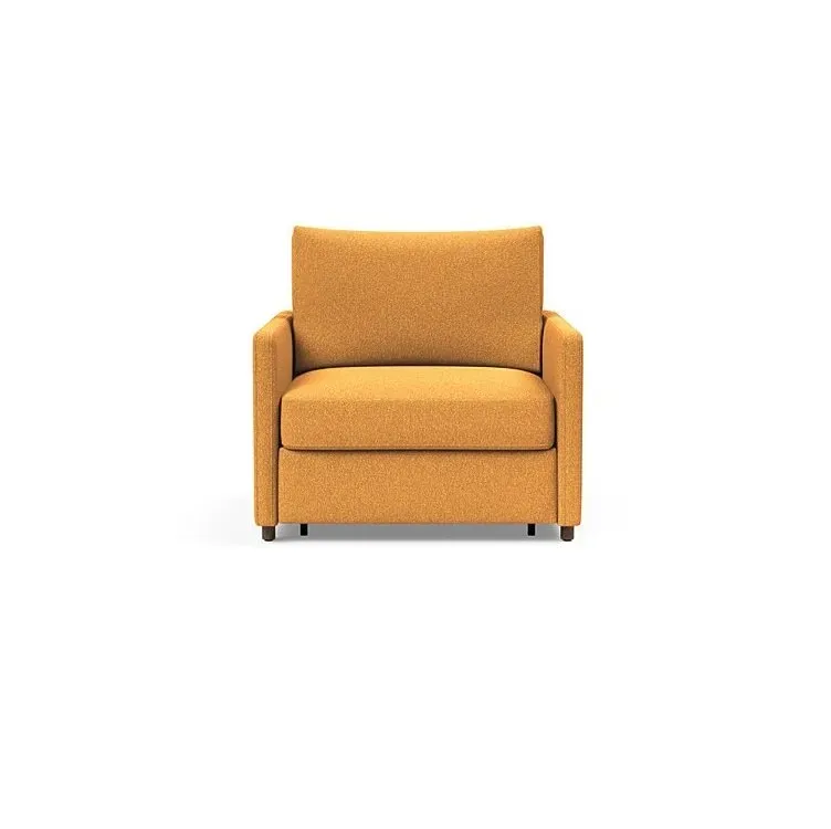 Illustration numéro 2 du produit INNOVATION LIVING  Fauteuil NEAH SLIM convertible 80x195 tissu Bouclé Ochre