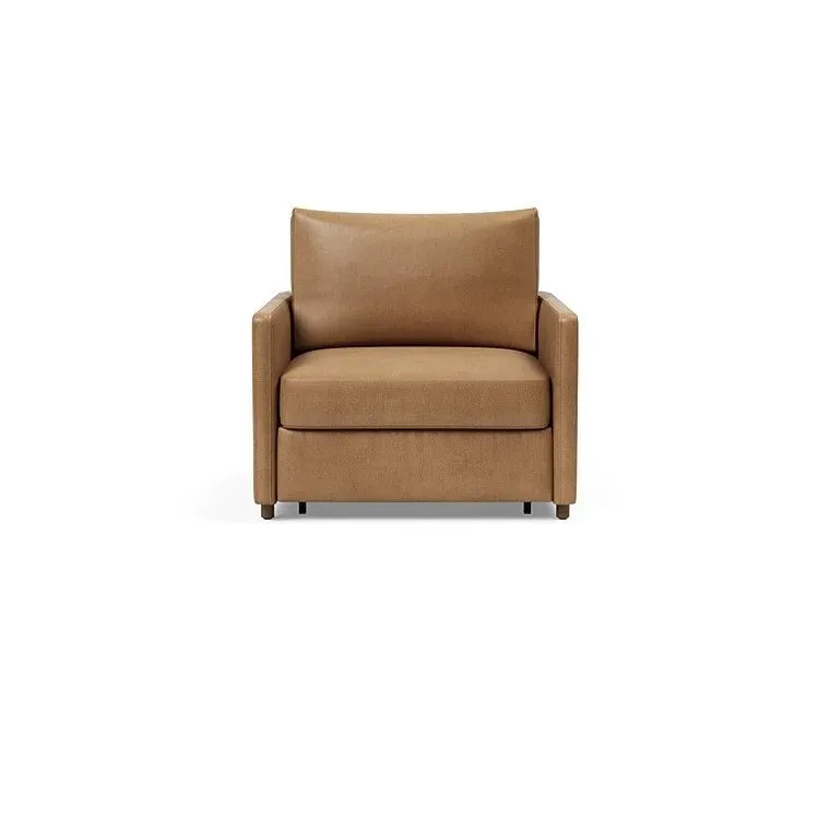 Illustration numéro 2 du produit INNOVATION LIVING  Fauteuil NEAH SLIM convertible 80x195 tissu Faunal Brown