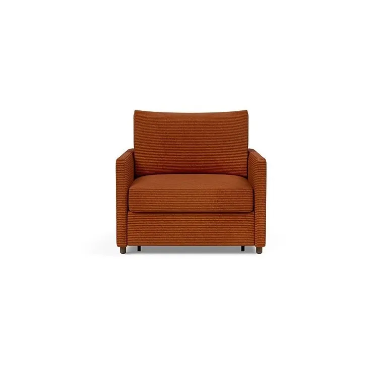 Illustration numéro 2 du produit INNOVATION LIVING  Fauteuil NEAH SLIM convertible 80x195 tissu Corduroy Orange
