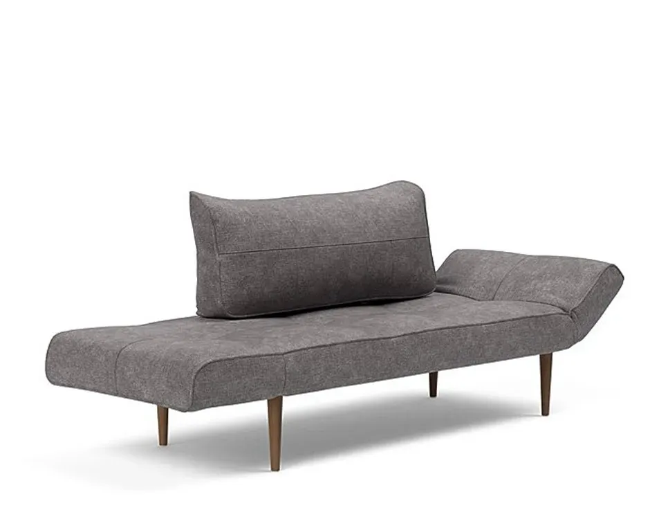 Illustration numéro 2 du produit Canapé lit  ZEAL STYLETTO cadre acier piétement chêne foncé tissu Avella Warm Grey