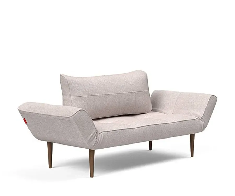 Illustration numéro 2 du produit Canapé lit  ZEAL STYLETTO cadre acier piétement chêne foncé tissu Weda Sand