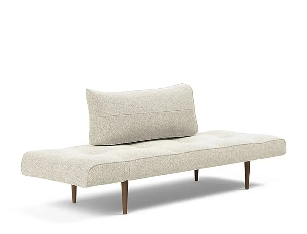 Illustration numéro 2 du produit Canapé lit  ZEAL STYLETTO cadre acier piétement chêne foncé tissu Taura Off White