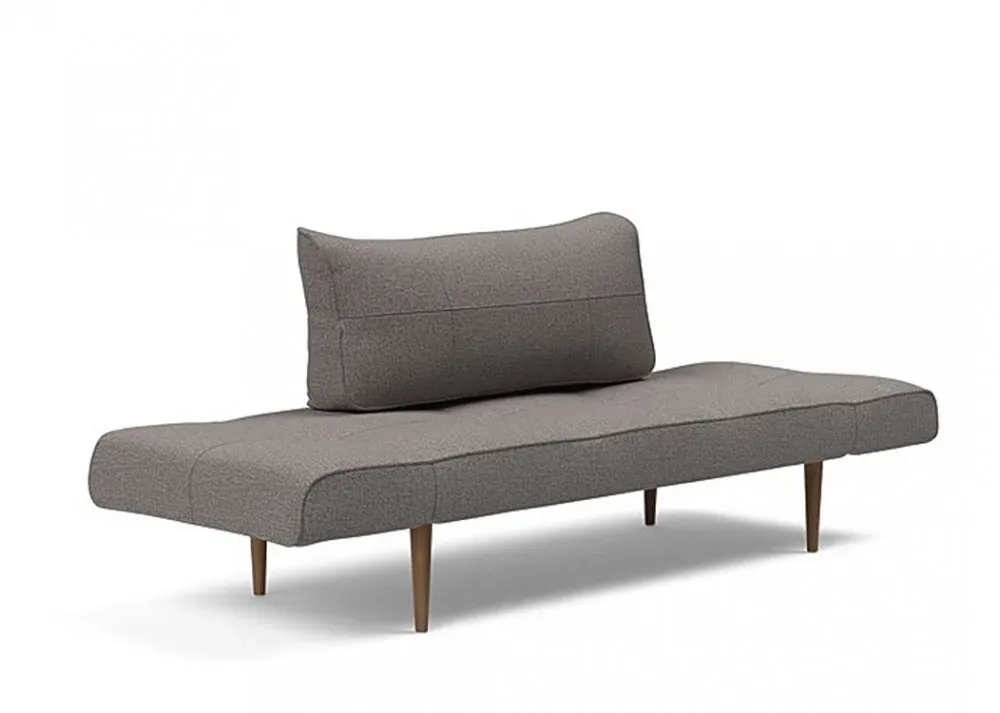 Illustration numéro 2 du produit Canapé lit  ZEAL STYLETTO cadre acier piétement chêne foncé tissu Mixed Dance Grey