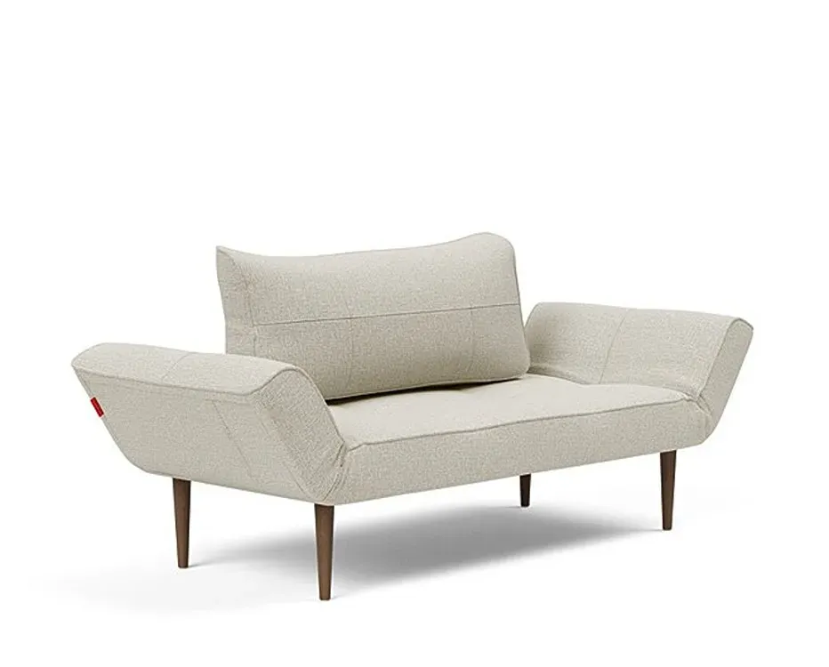 Illustration numéro 2 du produit Canapé lit  ZEAL STYLETTO cadre acier piétement chêne foncé tissu Mixed Dance Natural