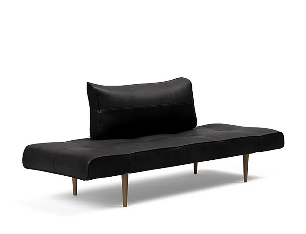 Illustration numéro 2 du produit Canapé lit  ZEAL STYLETTO cadre acier piétement chêne foncé tissu Faunal Black