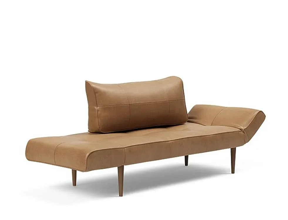 Illustration numéro 2 du produit Canapé lit  ZEAL STYLETTO cadre acier piétement chêne foncé tissu Faunal Brown