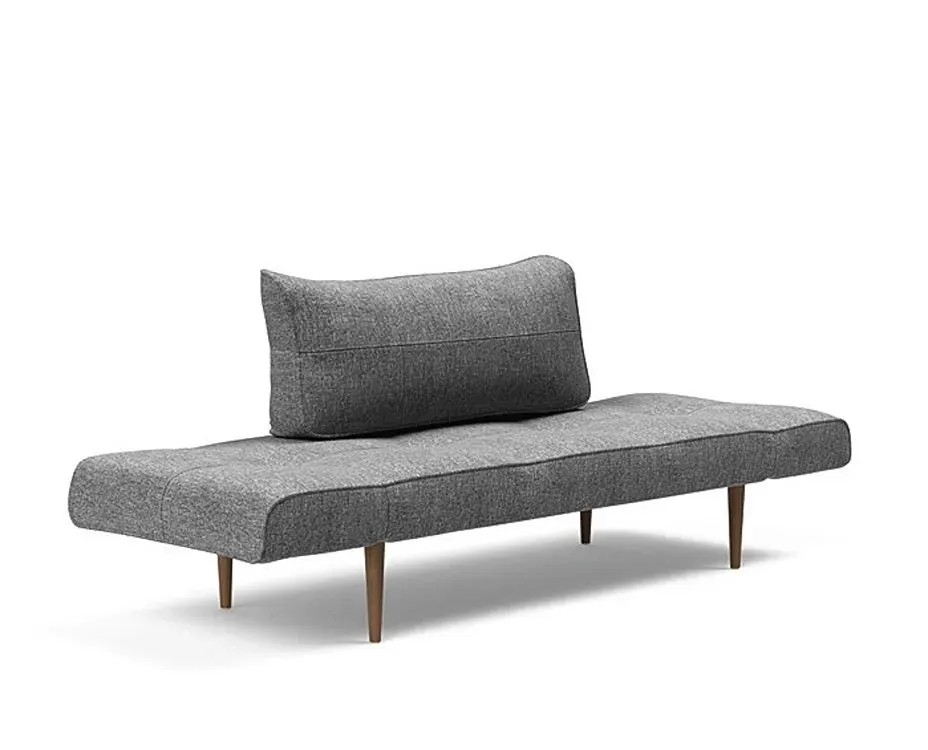 Illustration numéro 2 du produit Canapé lit  ZEAL STYLETTO cadre acier piétement chêne foncé tissu Twist Charcoal