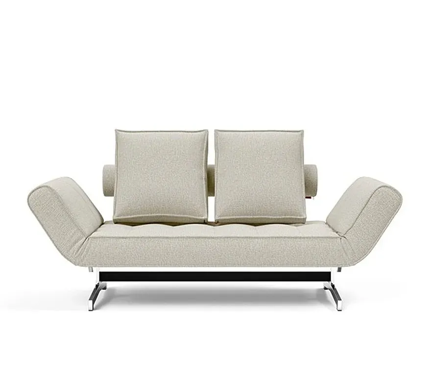 Illustration numéro 2 du produit INNOVATION LIVING  Canapé lit GHIA CHROME couchage 80x210 cm tissu Mixed Dance Natural