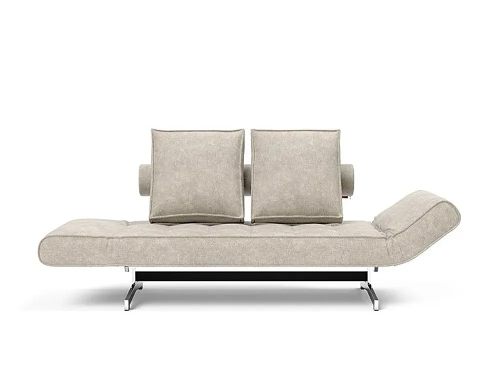 Illustration numéro 2 du produit INNOVATION LIVING  Canapé lit GHIA CHROME couchage 80x210 cm tissu Avella Sand