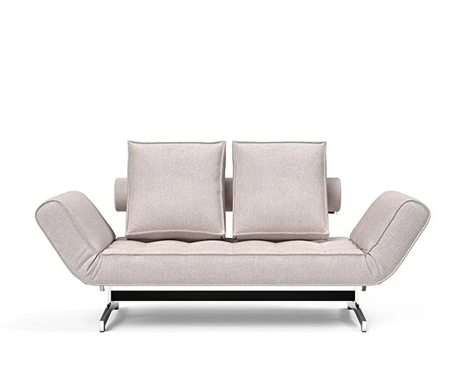 Illustration numéro 2 du produit INNOVATION LIVING  Canapé lit GHIA CHROME couchage 80x210 cm tissu Weda Sand