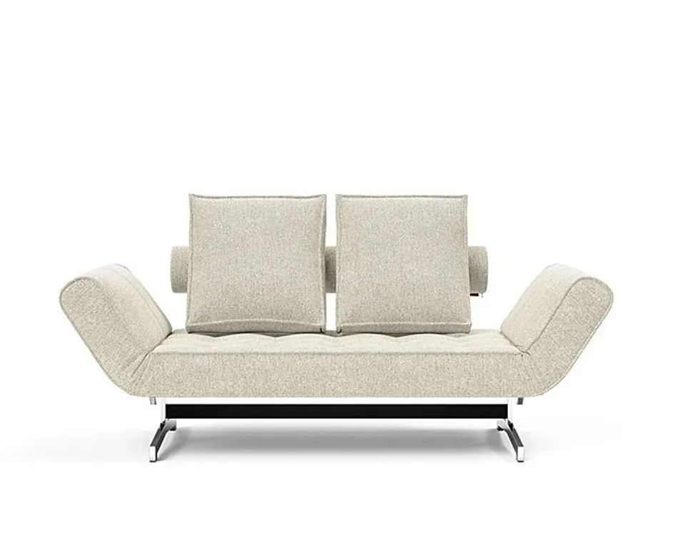 Illustration numéro 2 du produit INNOVATION LIVING  Canapé lit GHIA CHROME couchage 80x210 cm tissu Taura Off White