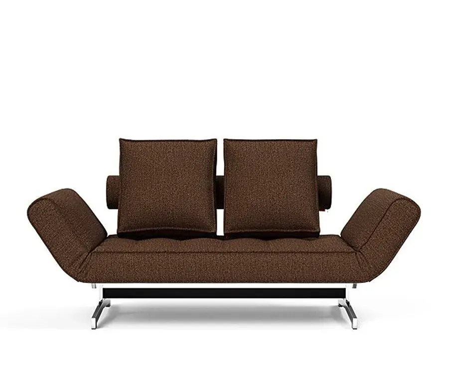 Illustration numéro 2 du produit INNOVATION LIVING  Canapé lit GHIA CHROME couchage 80x210 cm tissu Taura Cappuccino