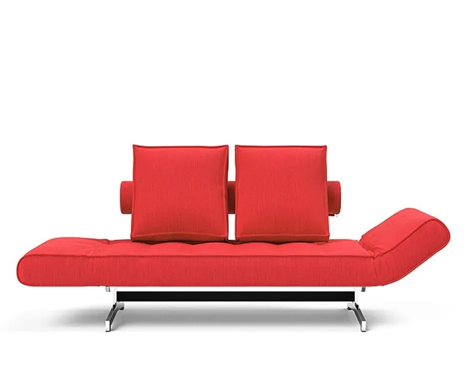 Illustration numéro 2 du produit INNOVATION LIVING  Canapé lit GHIA CHROME couchage 80x210 cm tissu Elegance Red
