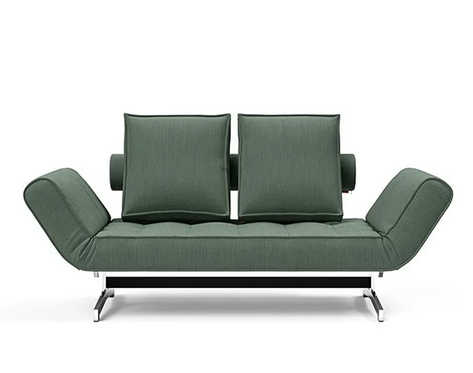 Illustration numéro 2 du produit INNOVATION LIVING  Canapé lit GHIA CHROME couchage 80x210 cm tissu Elegance Green