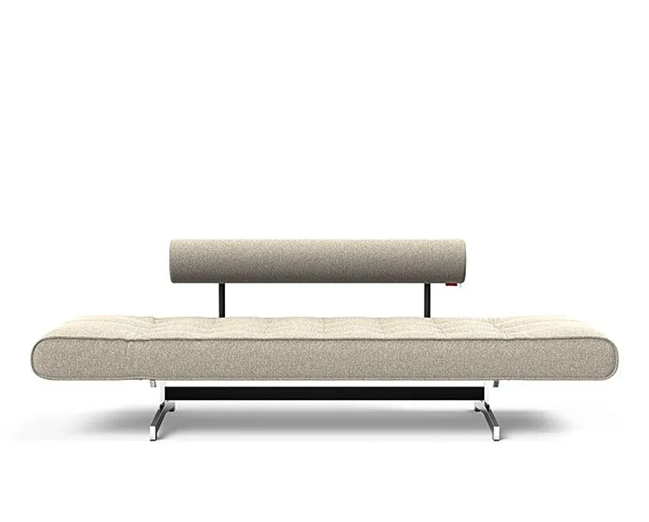Illustration numéro 2 du produit INNOVATION LIVING  Canapé lit GHIA CHROME couchage 80x210 cm tissu Bouclé Beige