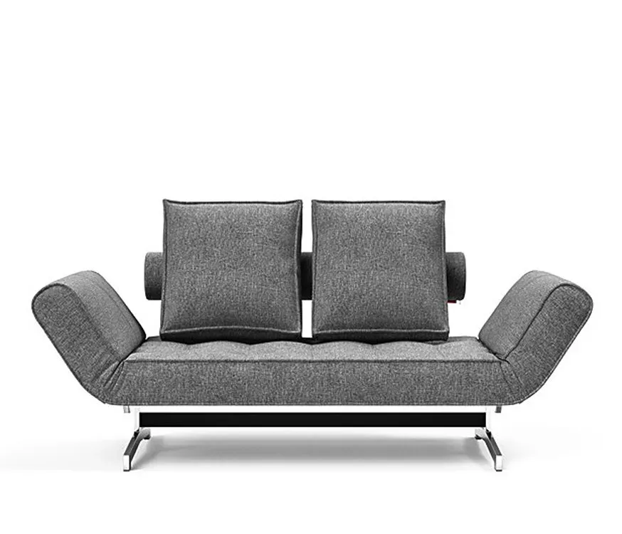 Illustration numéro 2 du produit INNOVATION LIVING  Canapé lit GHIA CHROME couchage 80x210 cm tissu Twist Charcoal