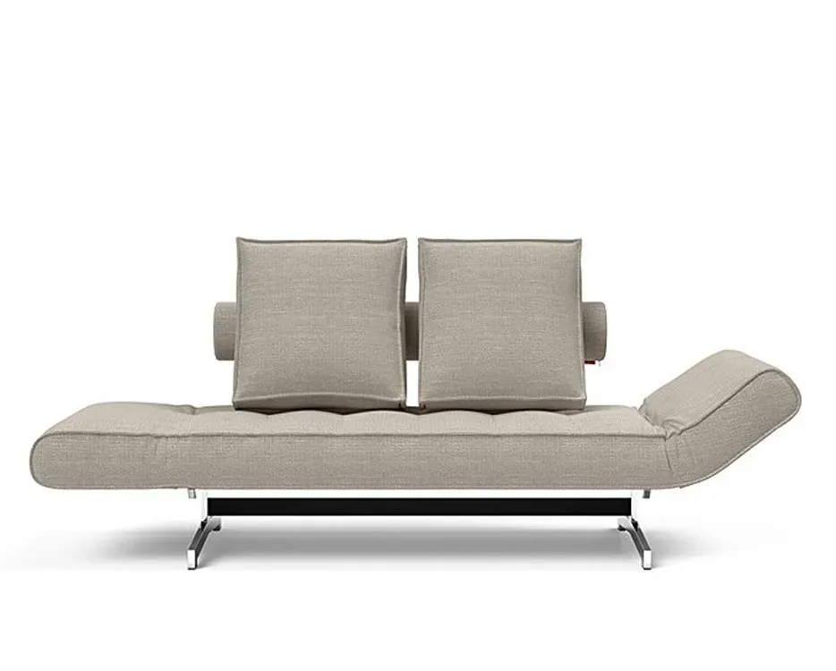 Illustration numéro 2 du produit INNOVATION LIVING  Canapé lit GHIA CHROME couchage 80x210 cm tissu Kenya Gravel