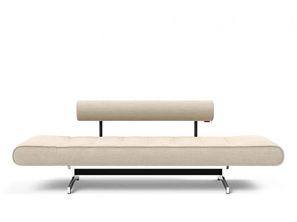 Illustration numéro 2 du produit INNOVATION LIVING  Canapé lit GHIA CHROME couchage 80x210 cm tissu Phobos Latte