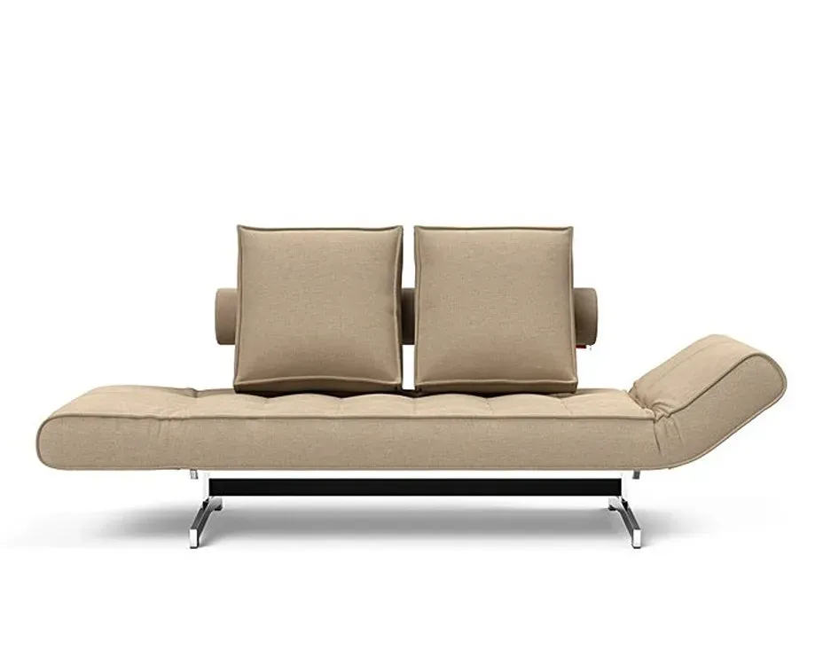 Illustration numéro 2 du produit INNOVATION LIVING  Canapé lit GHIA CHROME couchage 80x210 cm tissu Phobos Mocha