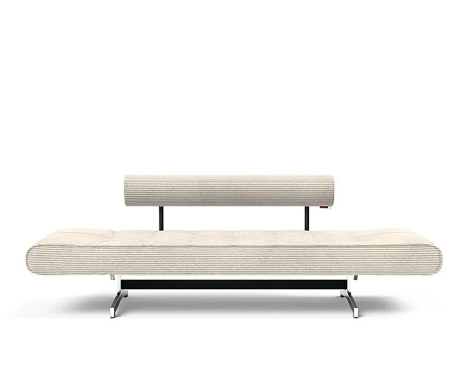 Illustration numéro 2 du produit INNOVATION LIVING  Canapé lit GHIA CHROME couchage 80x210 cm tissu Corduroy Ivory