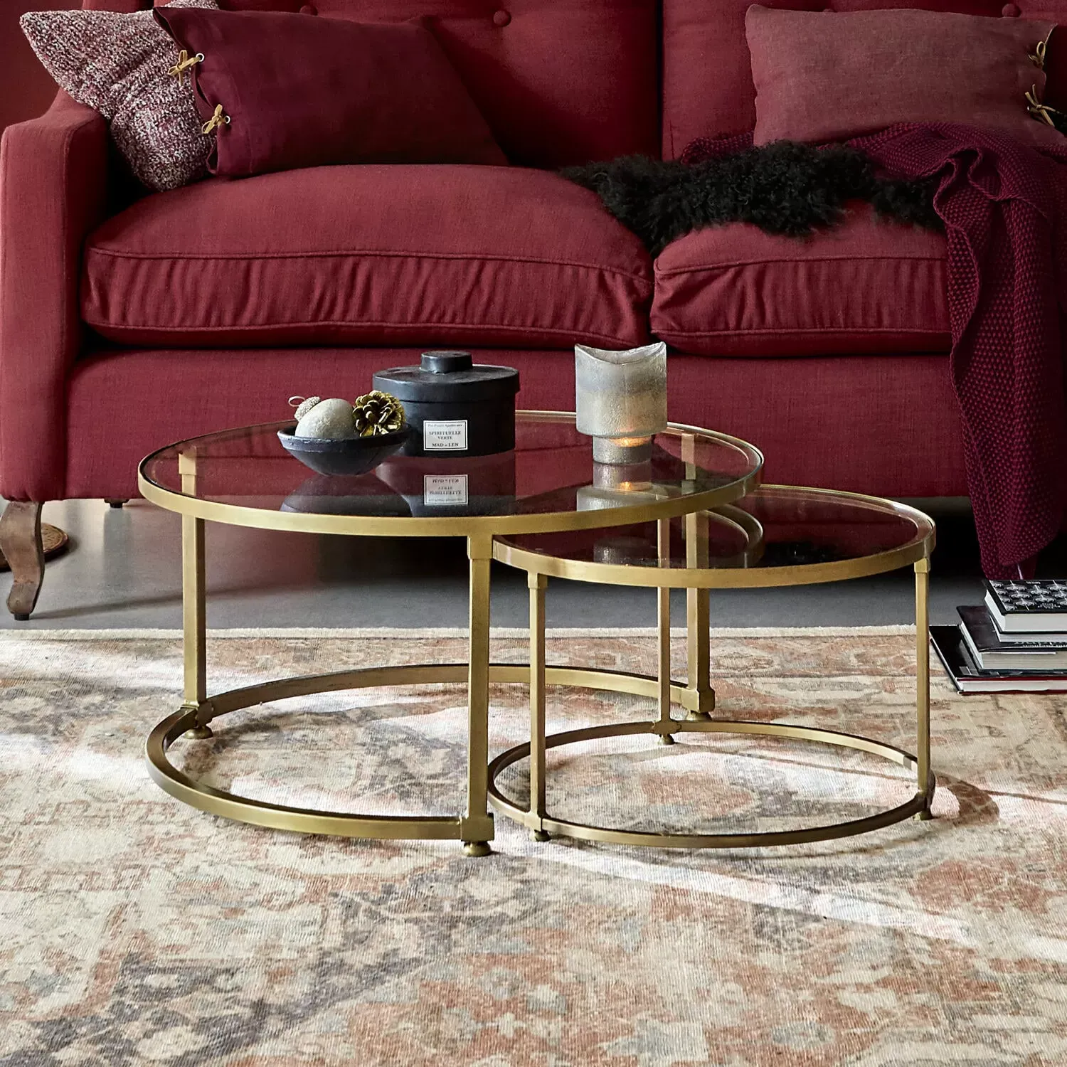 Illustration numéro 2 du produit Lot de 2 tables basses Caraman