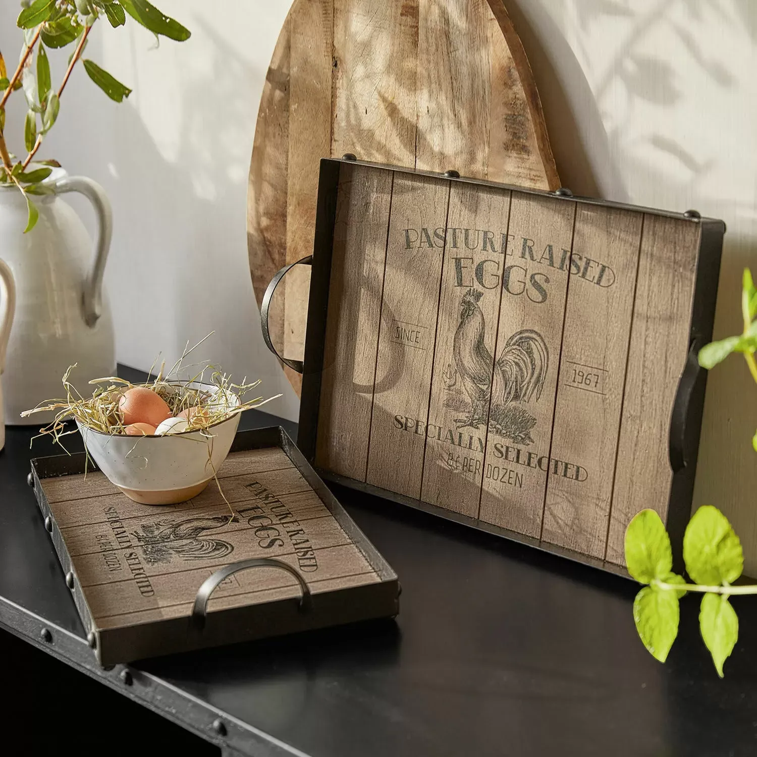 Illustration numéro 2 du produit Lot de 2 plateaux Nobles