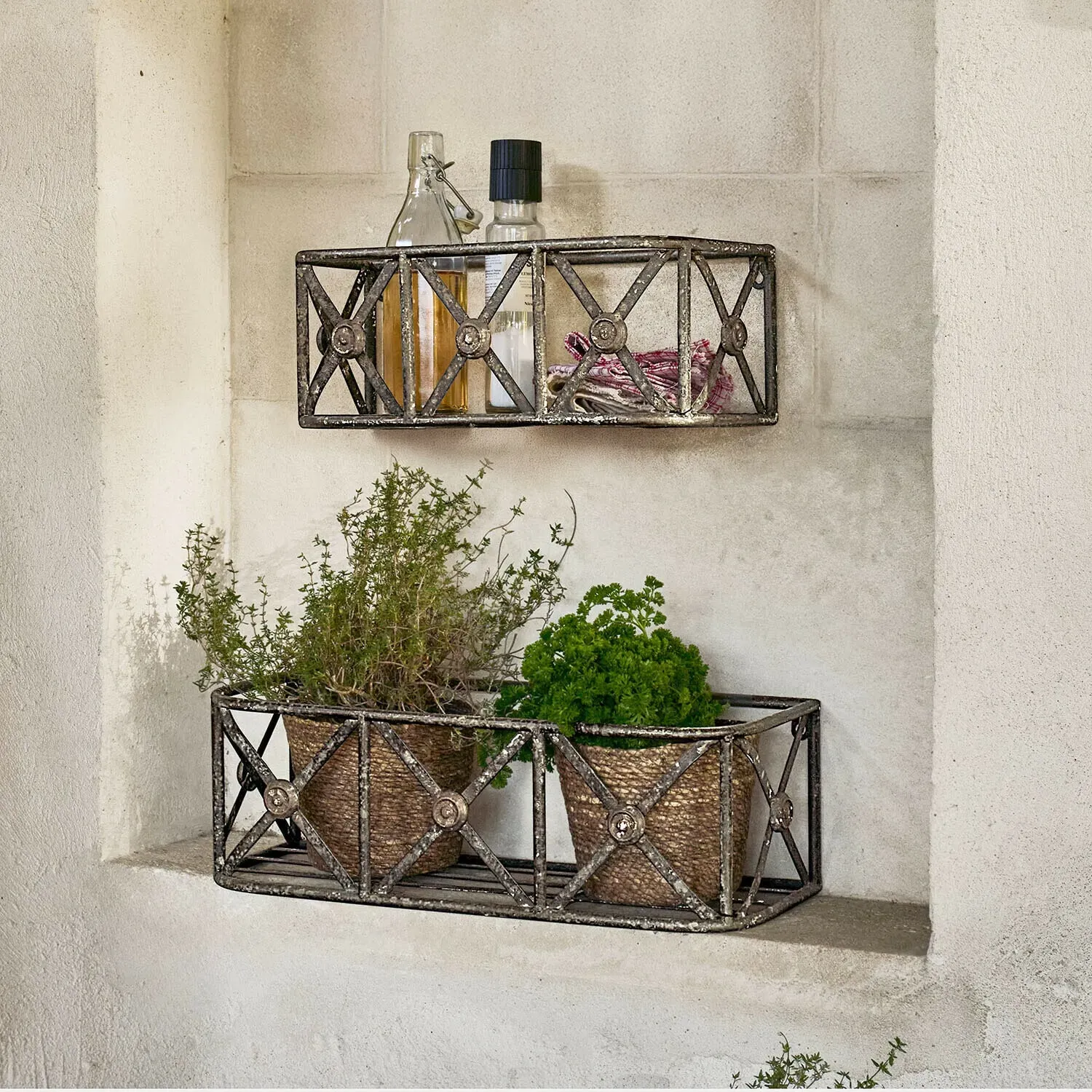 Illustration numéro 2 du produit Lot de 2 étagères murales Sémone