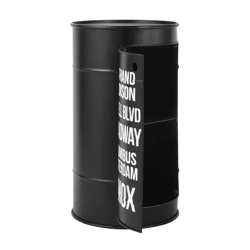 Illustration numéro 2 du produit Table de chevet bidon en métal noire L 40 cm