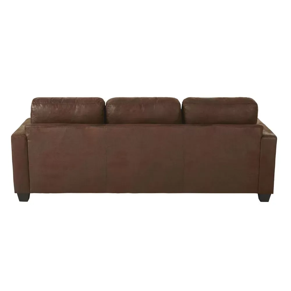 Illustration numéro 2 du produit Canapé d'angle gauche 3/4 places en suédine marron