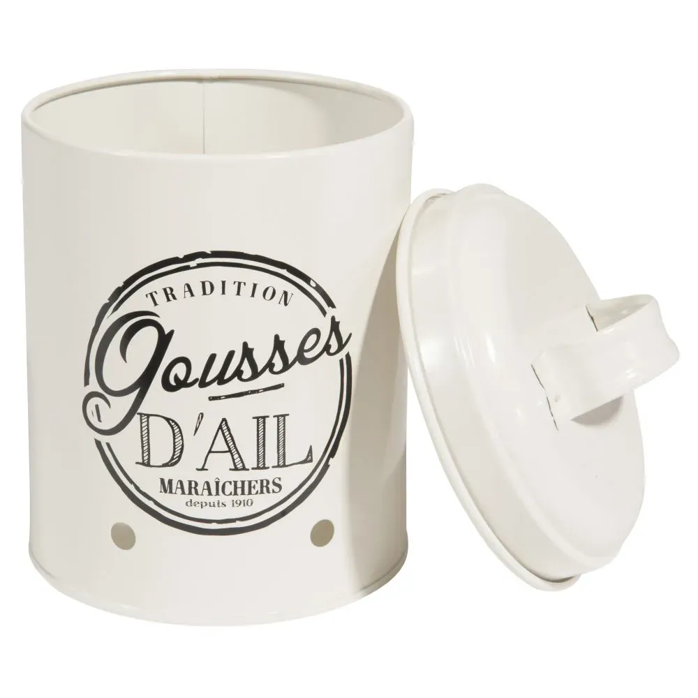 Illustration numéro 2 du produit Pot à ail en métal H 17 cm