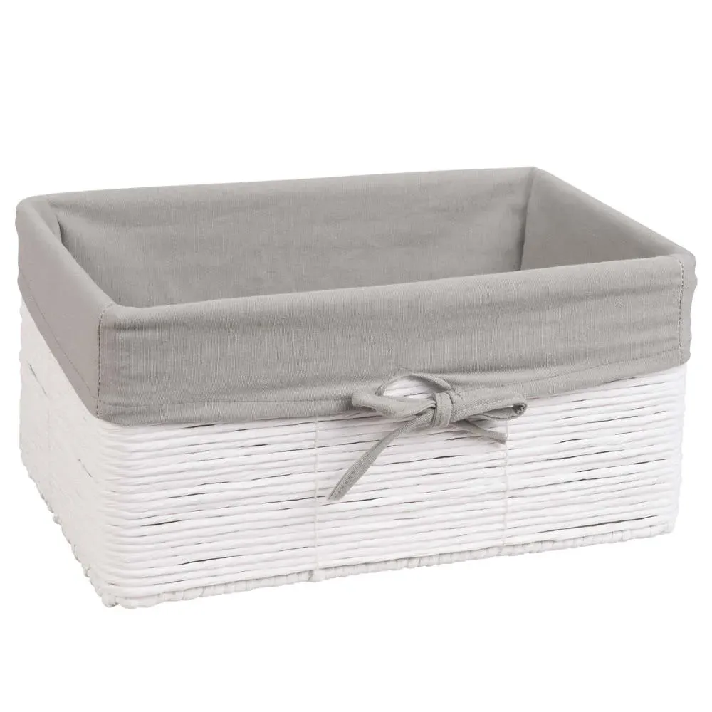 Illustration numéro 2 du produit 2 paniers en papier tressé blanc