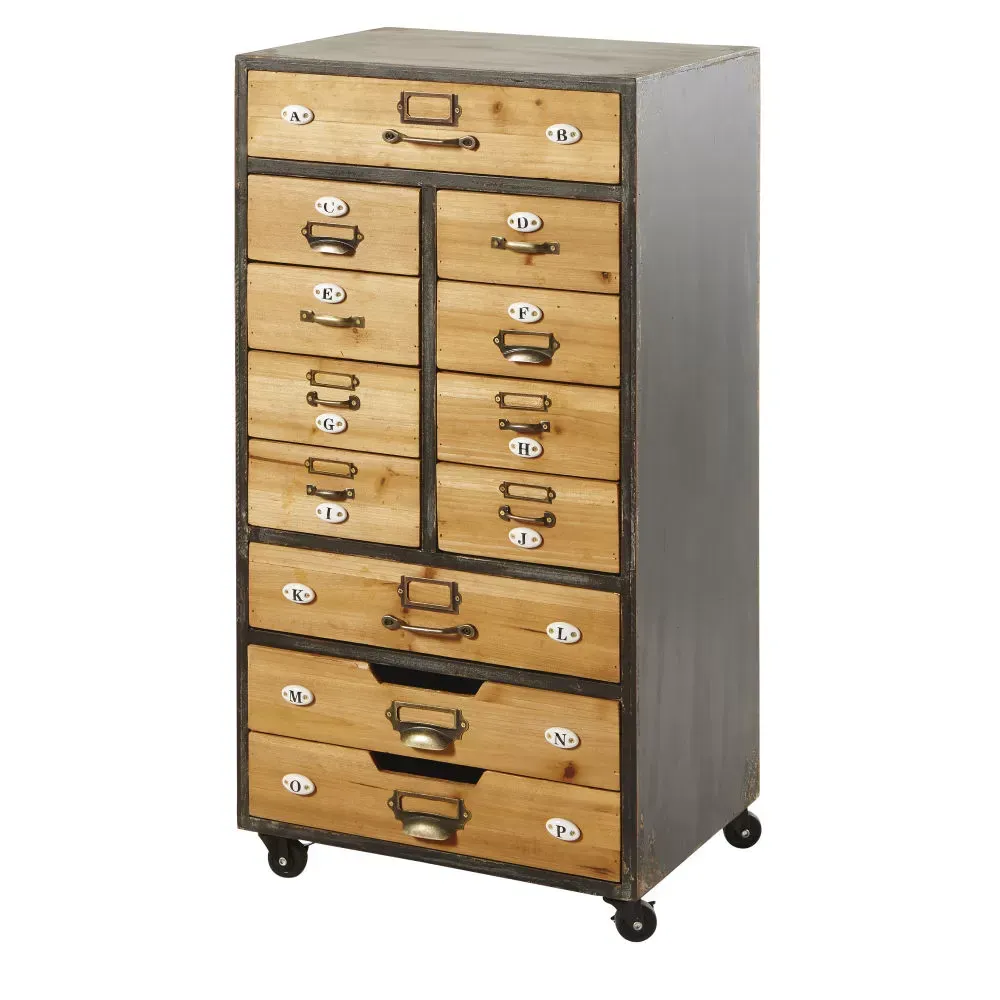 Illustration numéro 2 du produit Meuble de rangement 12 tiroirs à roulettes