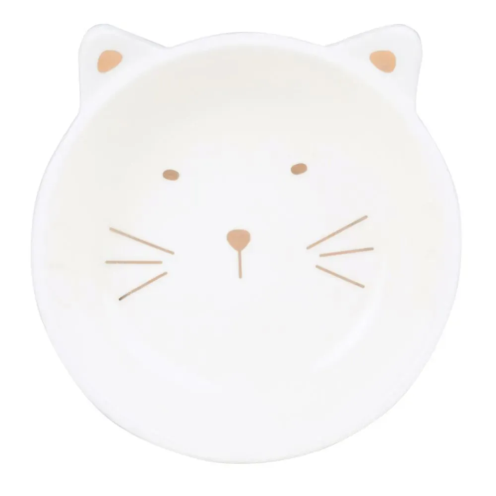 Illustration numéro 2 du produit Coupelle chat en grès blanc