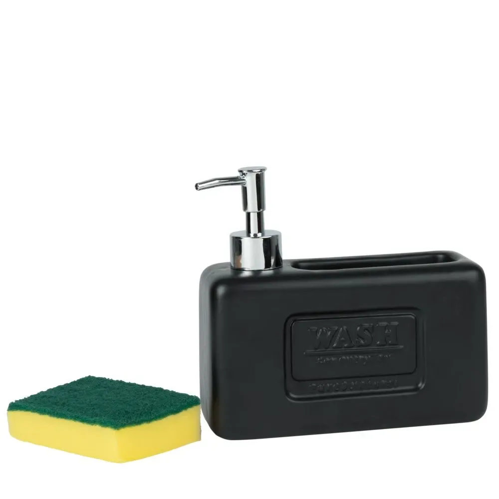 Illustration numéro 2 du produit Distributeur de savon en céramique noire