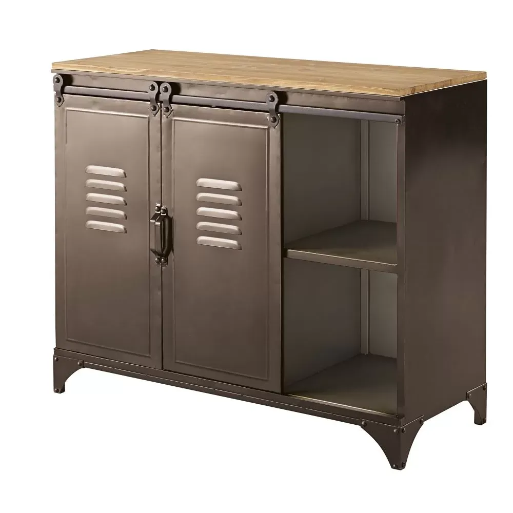 Illustration numéro 2 du produit Buffet 2 portes en métal et sapin