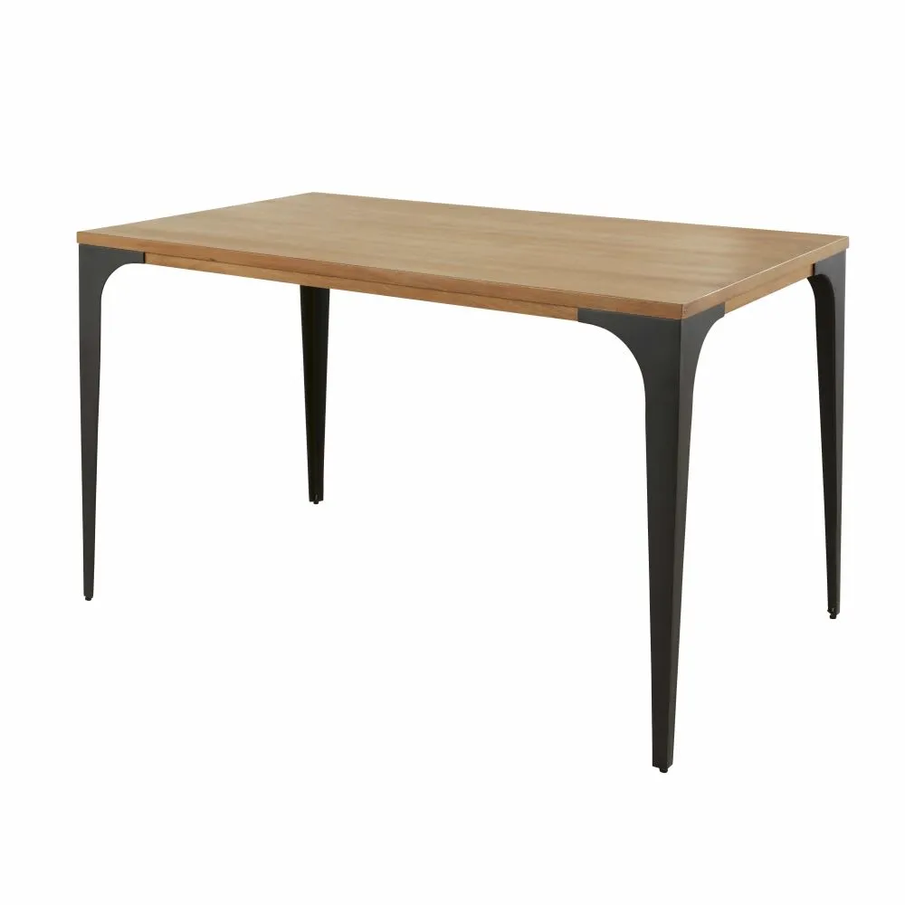Illustration numéro 2 du produit Table à manger professionnelle en manguier et métal noir L125
