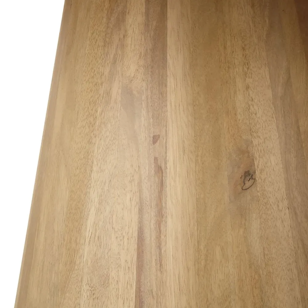 Illustration numéro 2 du produit Table à manger ronde en manguier massif blanchi 5/6 personnes D120