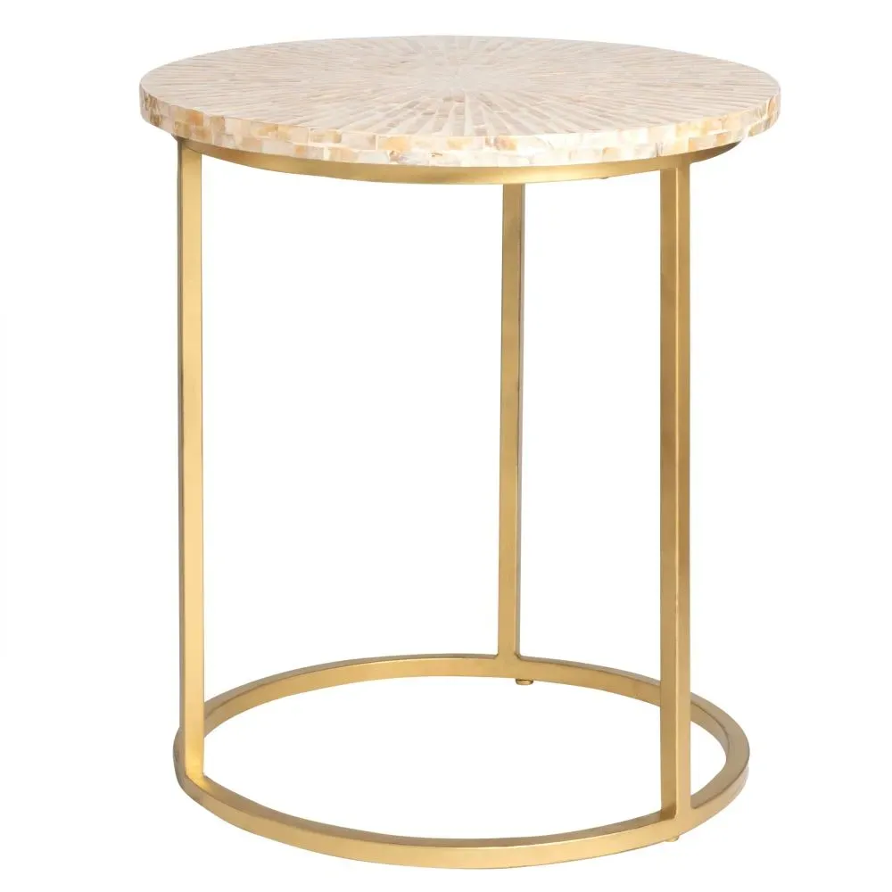 Illustration numéro 2 du produit Bout de canapé en nacre et métal doré