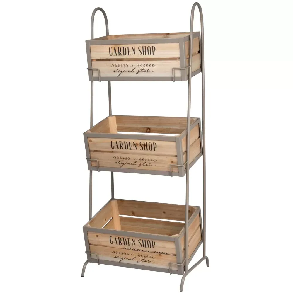 Illustration numéro 2 du produit Petit meuble de rangement 3 cagettes