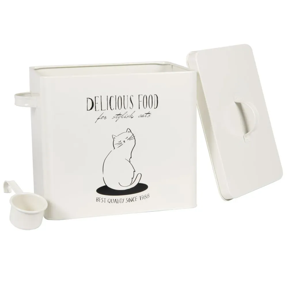 Illustration numéro 2 du produit Boîte à croquettes motif chat et lettres