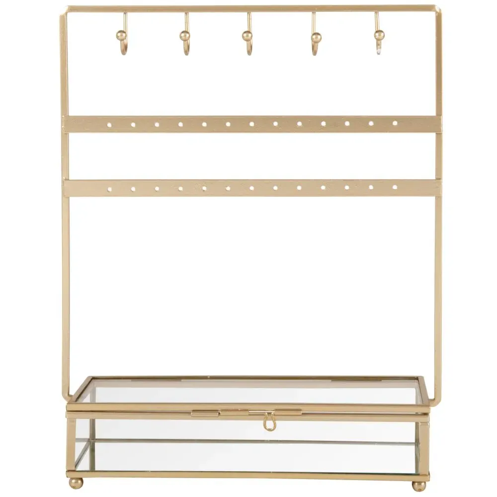 Illustration numéro 2 du produit Porte-bijoux en métal et verre transparent