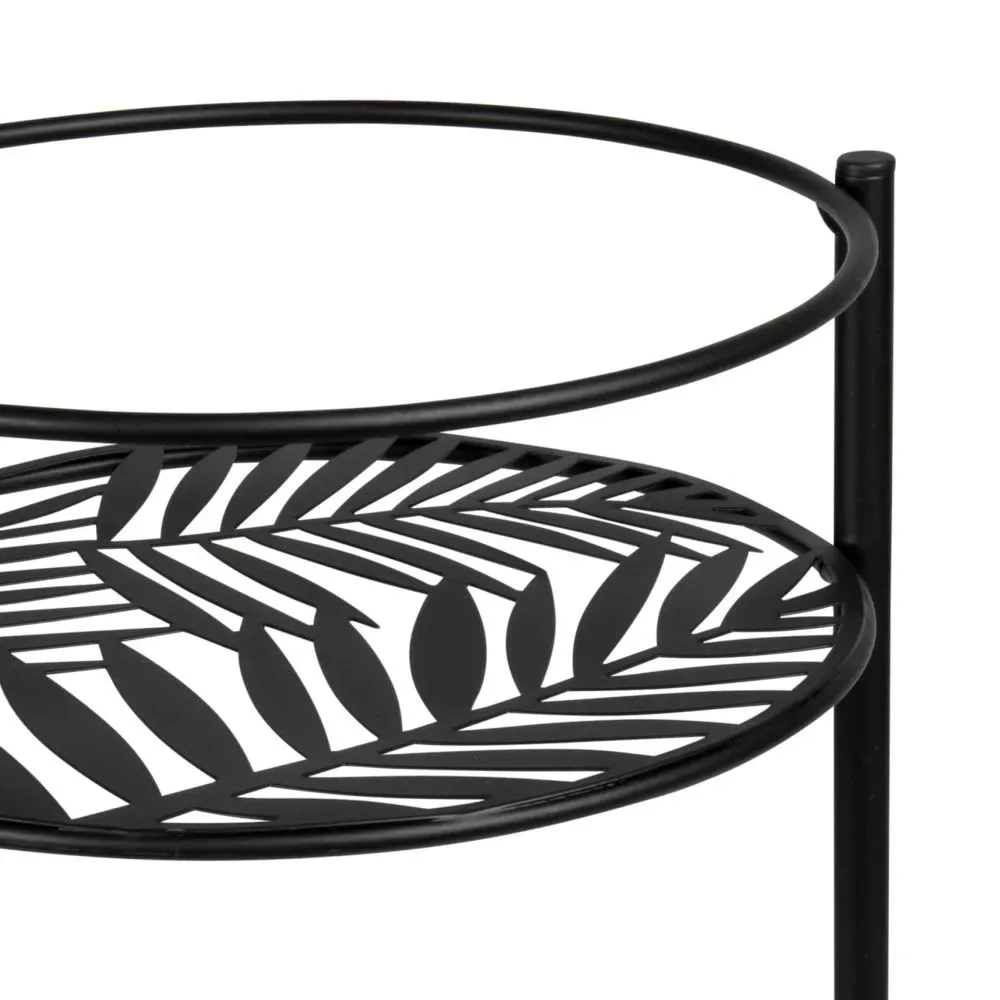 Illustration numéro 2 du produit Support pour jardinières en métal noir