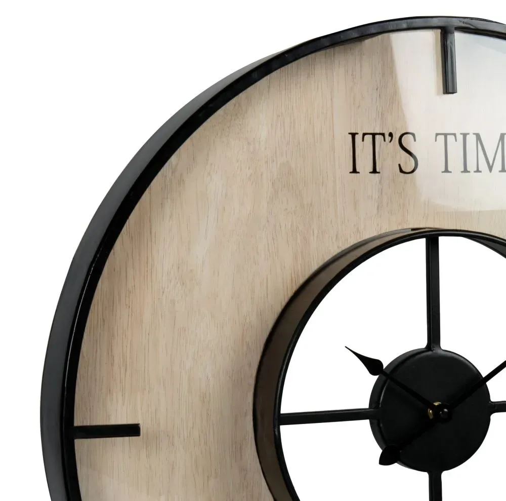 Illustration numéro 2 du produit Horloge murale beige et noire et bouchons de liège D55