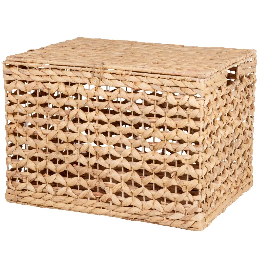 Illustration numéro 2 du produit Malle ajourée tressée en jonc de mer beige