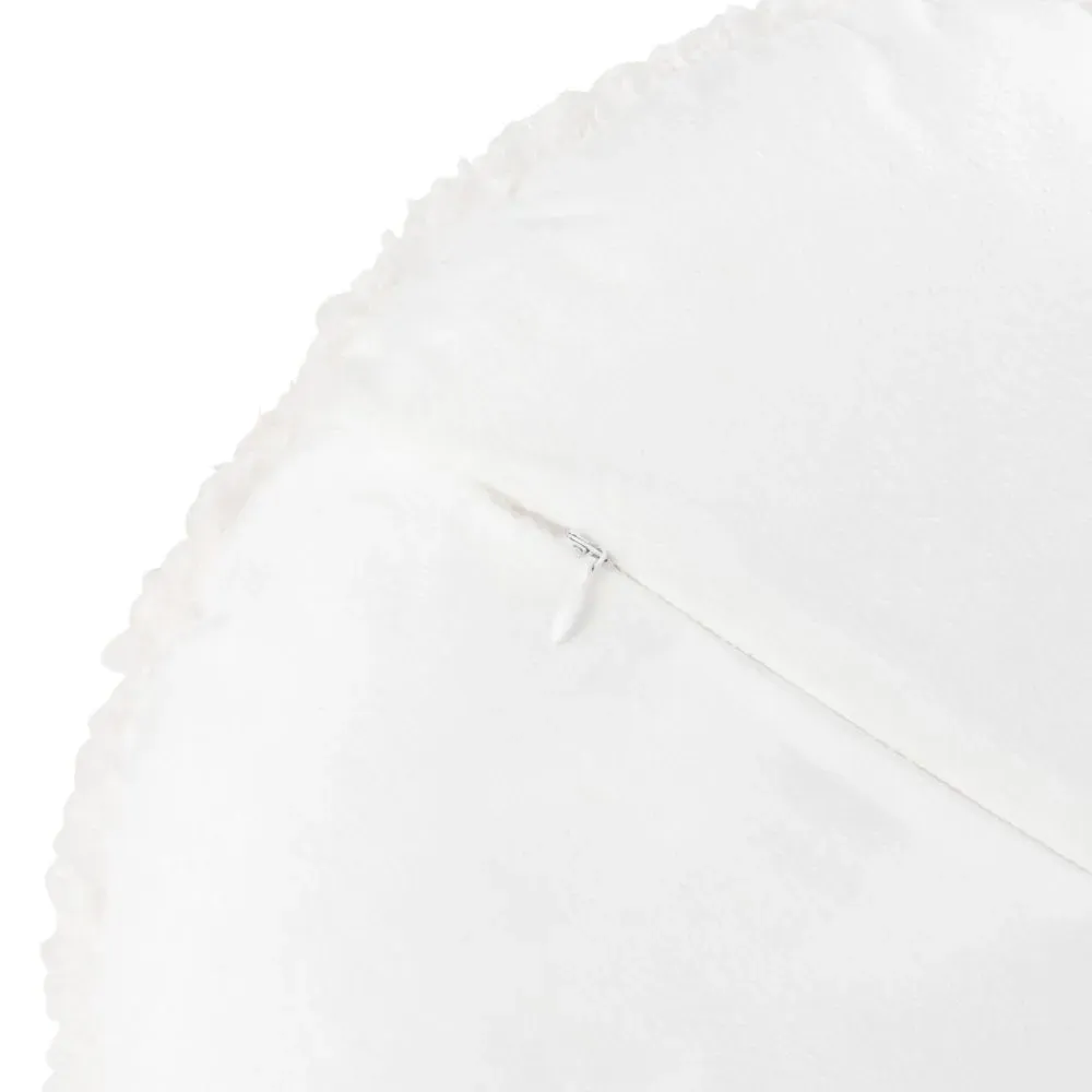 Illustration numéro 2 du produit Coussin rond bouclette blanc D40